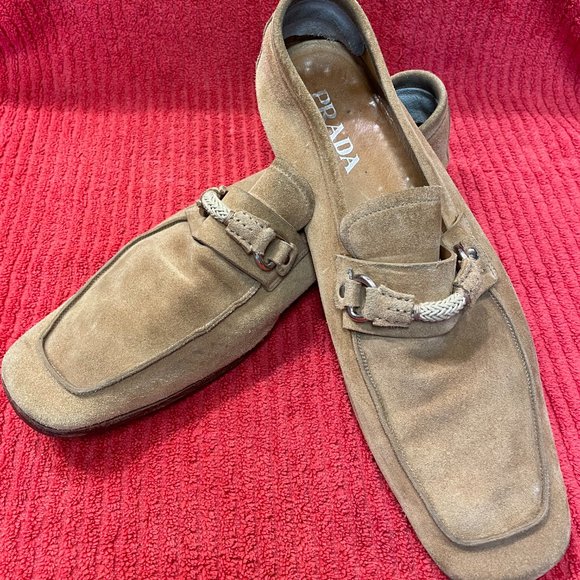 Prada Mens Loafers All Leather Upper and Out Soles Brown Made In Italy - Picture 12 of 16